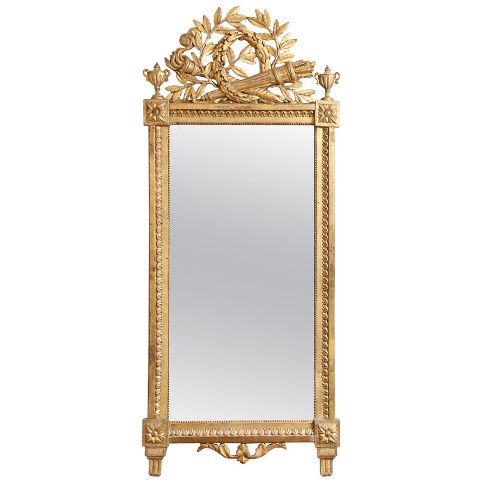 Fine Antique French Pier Mirror For Sale