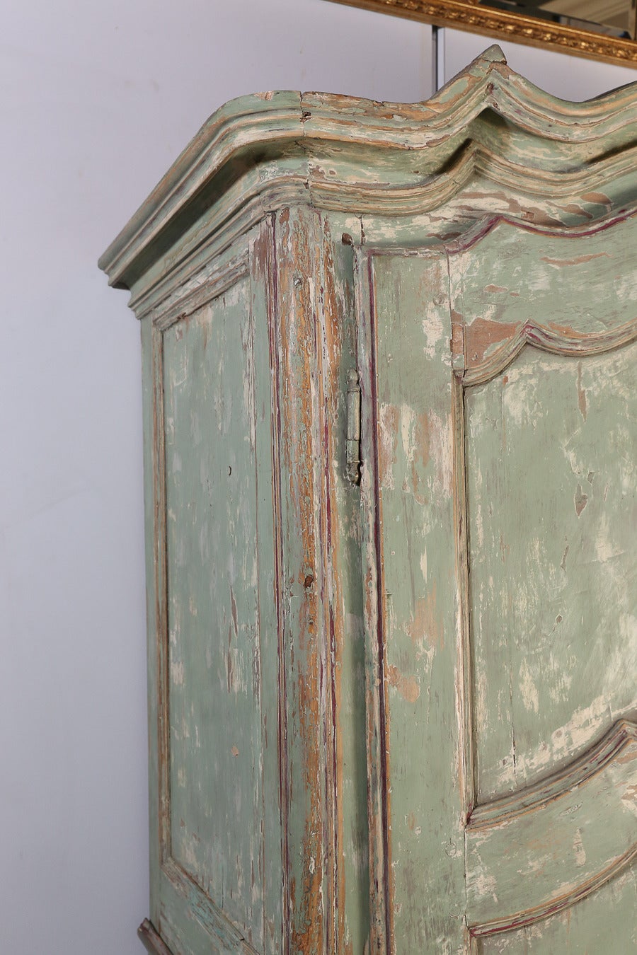 Country Antique Distressed Painted Italian Armoire