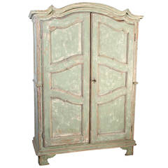 Antique Distressed Painted Italian Armoire