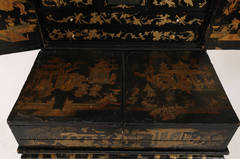 Black Lacquer Chinoiserie Desk