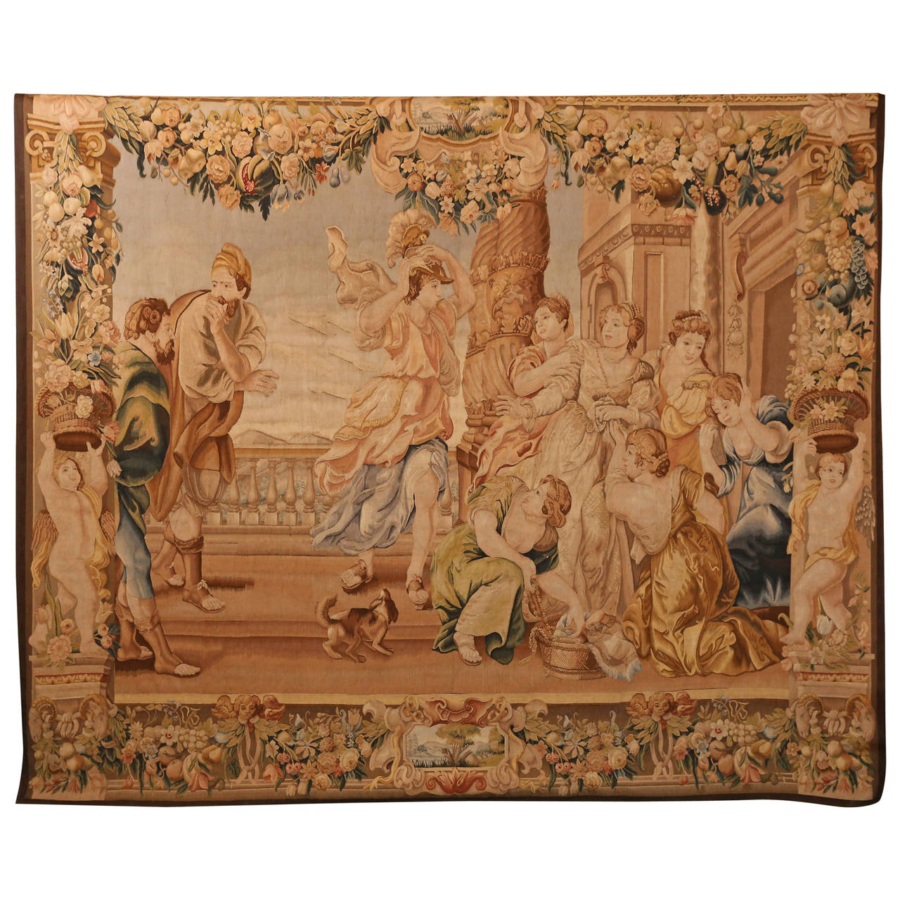 Handwoven Reproduction Tapestry For Sale at 1stdibs