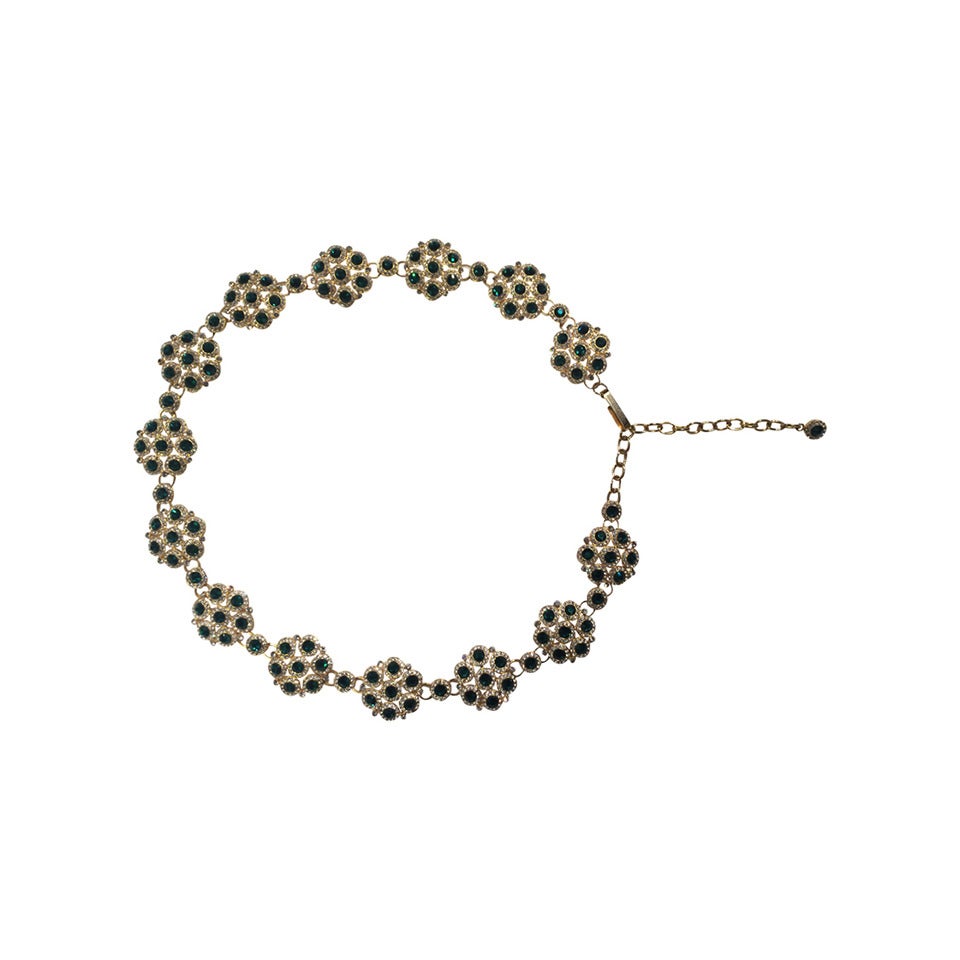 Dolce & Gabbana Gold and Green Jeweled Belt