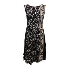 Oscar de la Renta Black and White Patterned Dress