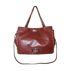 Valentino Bordeaux Medium Trapeze Handbag (New)