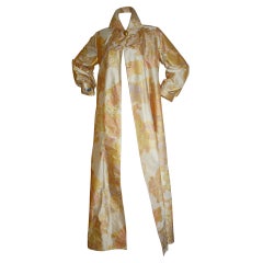 Dramatic Vintage Designer Hand Painted Silk Opera Coat Jacket