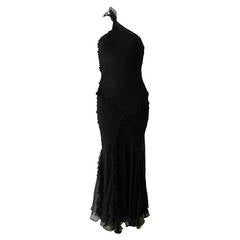 Galliano for Christian Dior Black 1930's Style Bias Gown