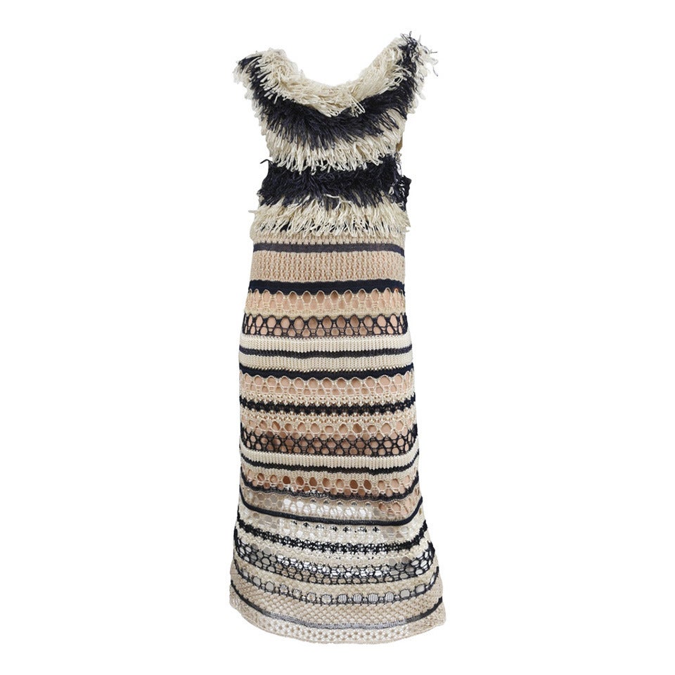 Jean Paul Gaultier Crochet Raffia Maxi Dress with Matching Jacket at
