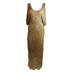 Heike Jarick Weathered Paillettes Full Length Dress Size 12 11