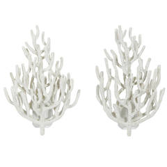 coral wall sconce A Pair of Artisan Made Faux Coral Sconces