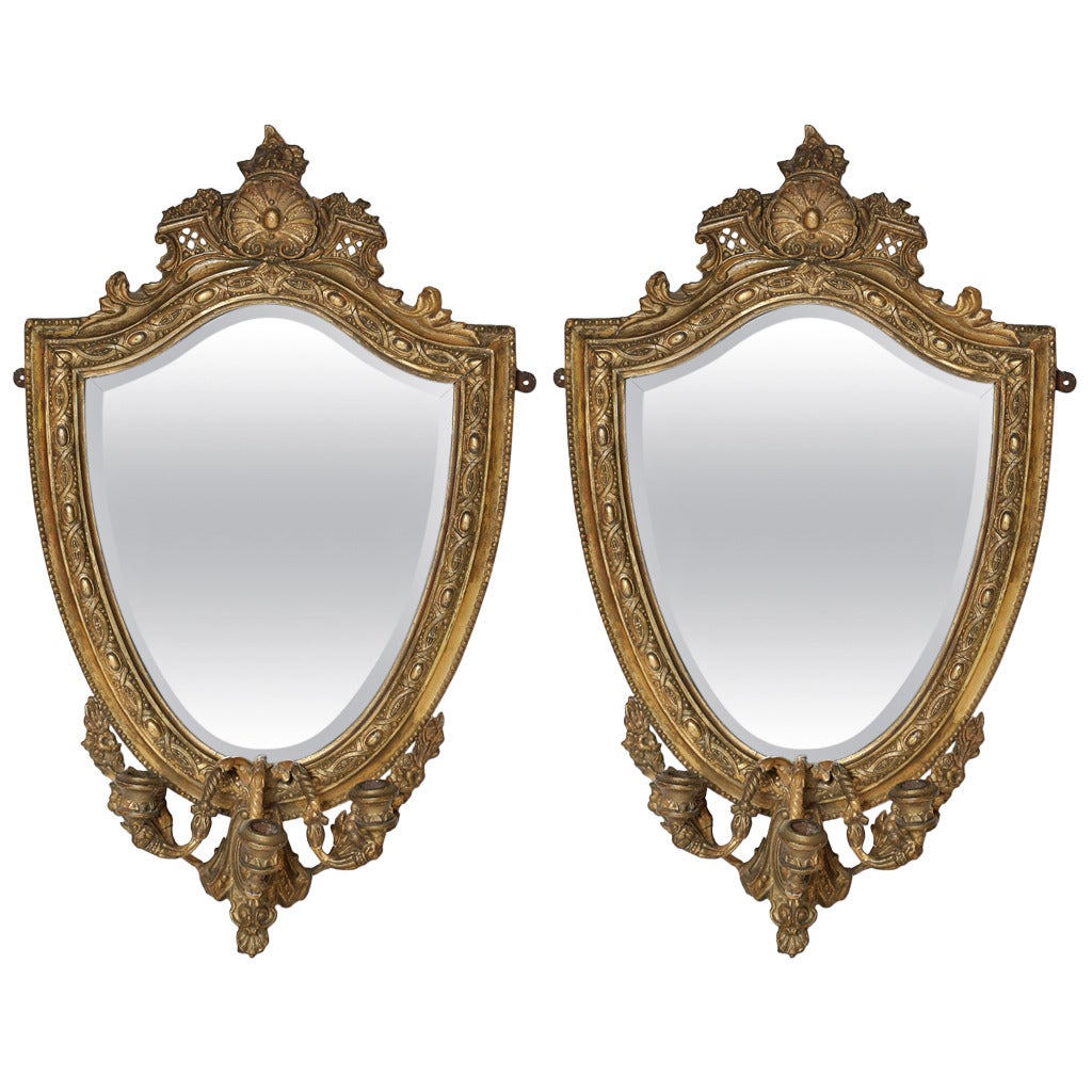 Pair of 18th Century Georgian Gilt Mirrors/Girandoles For Sale