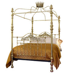 All Brass Crown and Canopy Four-Poster Bed - MKB8