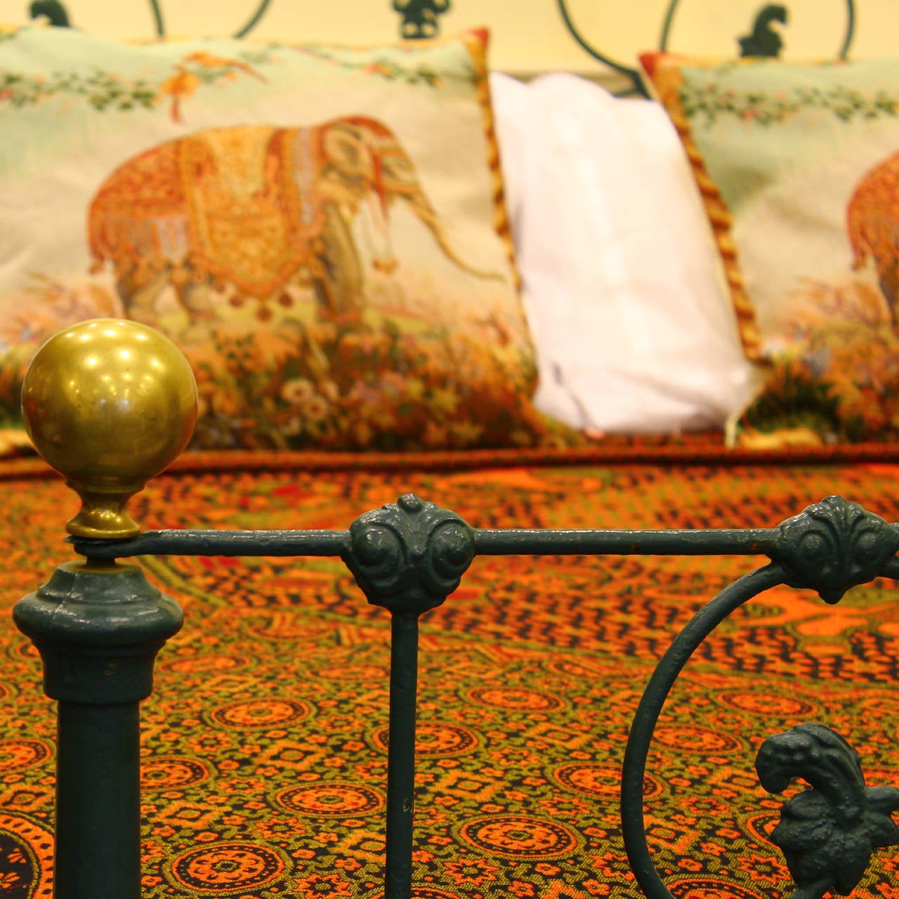 British Mid-Victorian Iron Half Tester Bed