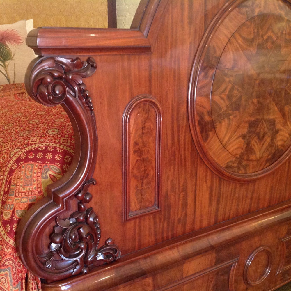 British Victorian Mahogany Half Tester Bed