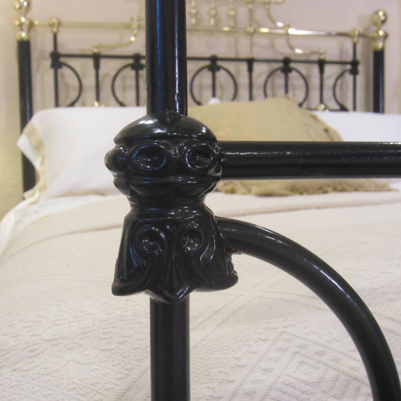 Decorative Brass and Iron Bedstead 2