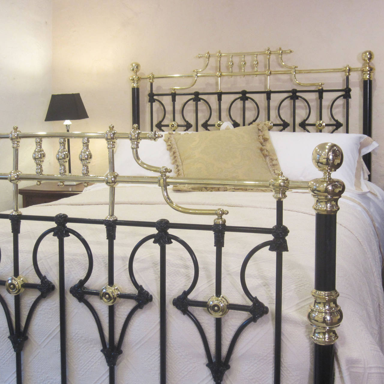 Victorian Decorative Brass and Iron Bedstead