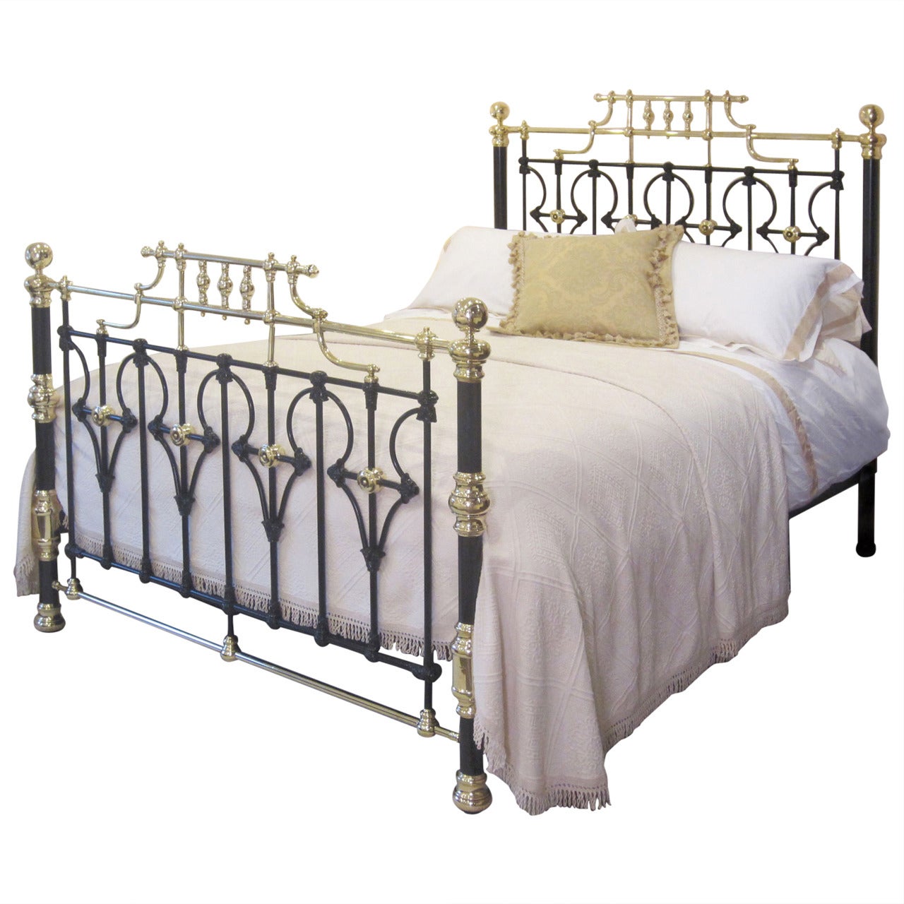 Decorative Brass and Iron Bedstead