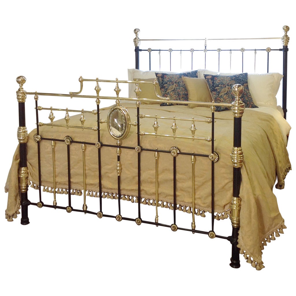 Decorative Brass and Iron Wide Bedstead at 1stdibs