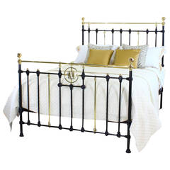 Antique Victorian Brass and Cast Iron Kingsize Bed