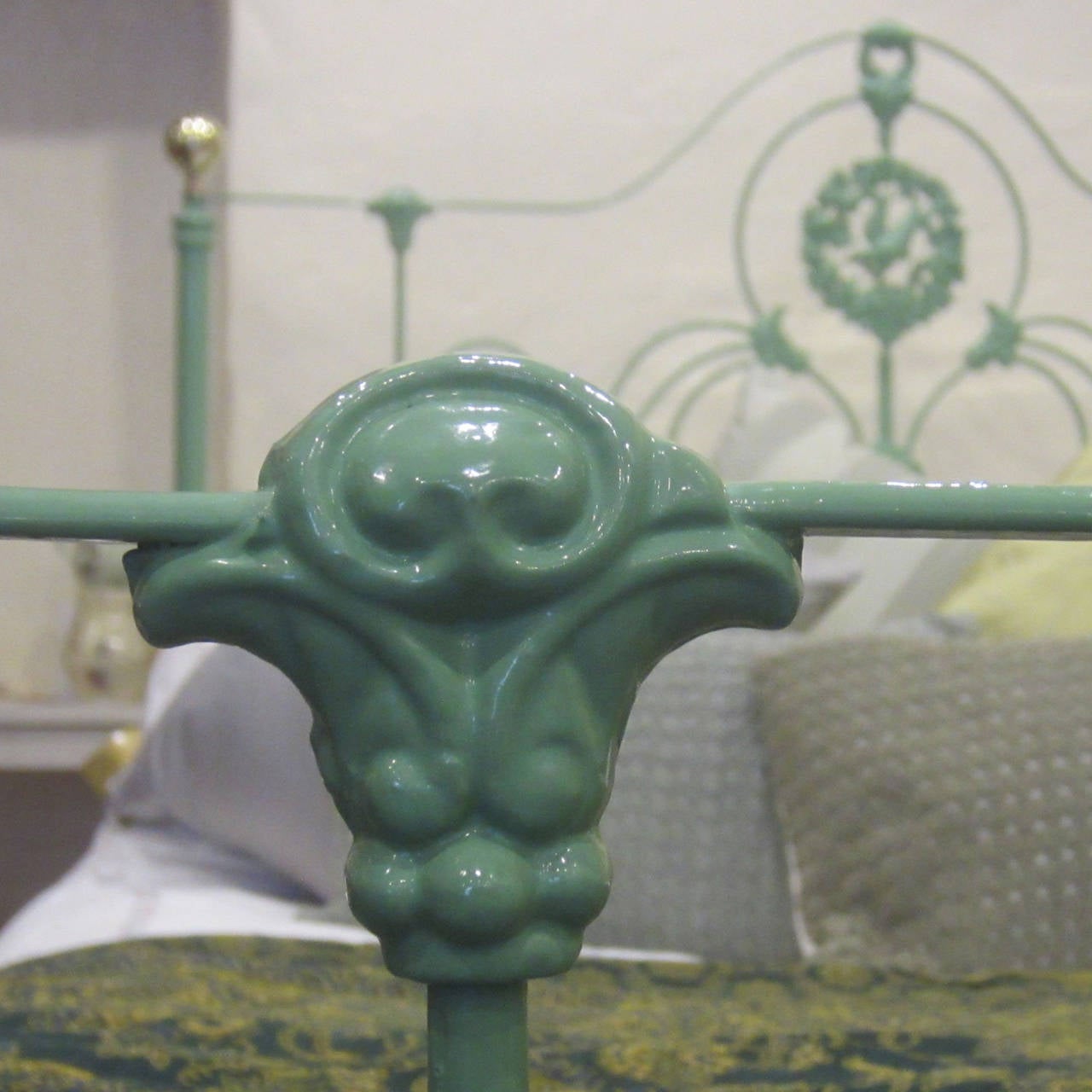 Brass Double Cast Iron Antique Bed