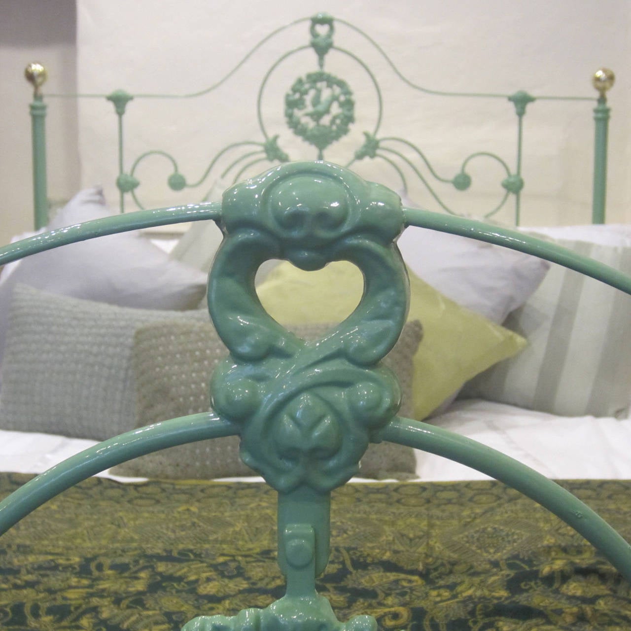 Victorian Double Cast Iron Antique Bed