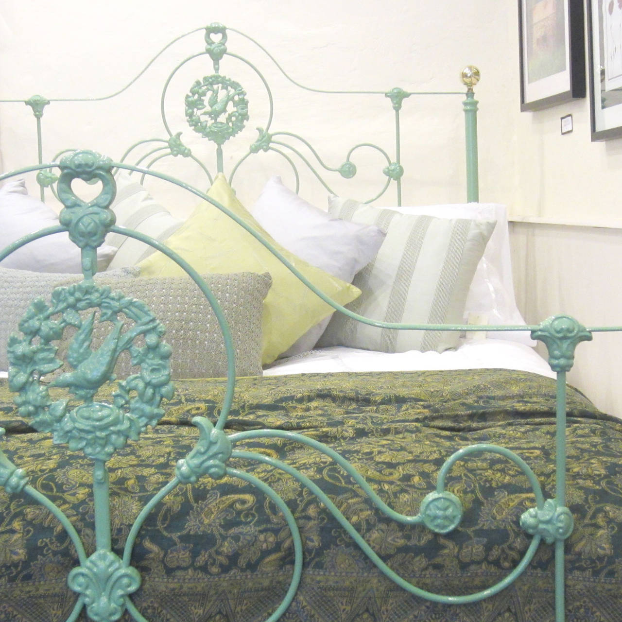 British Double Cast Iron Antique Bed