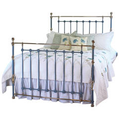 Antique King-Size Brass and Iron Bed