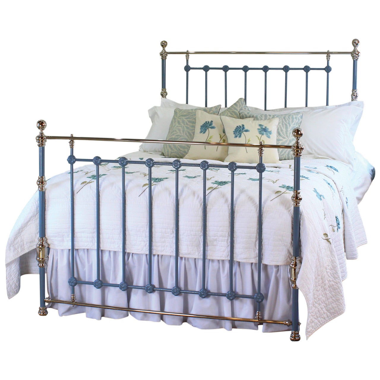 King-Size Brass and Iron Bed