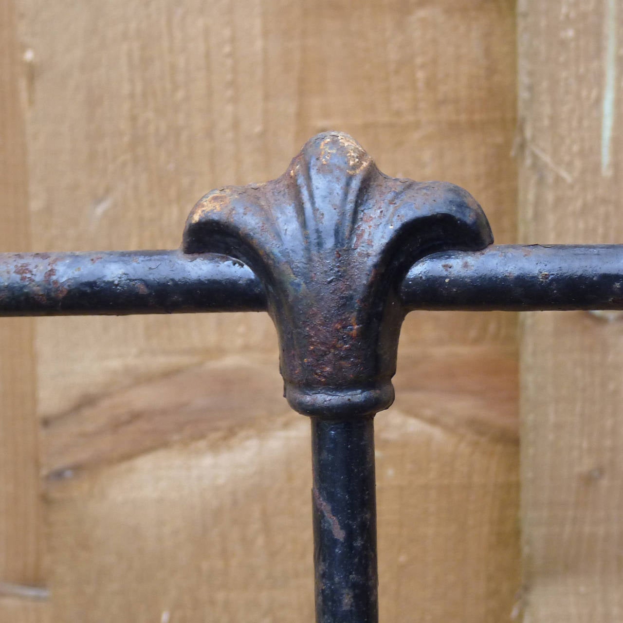 Unrestored Double Cast Iron Bed In Distressed Condition In Wrexham, GB
