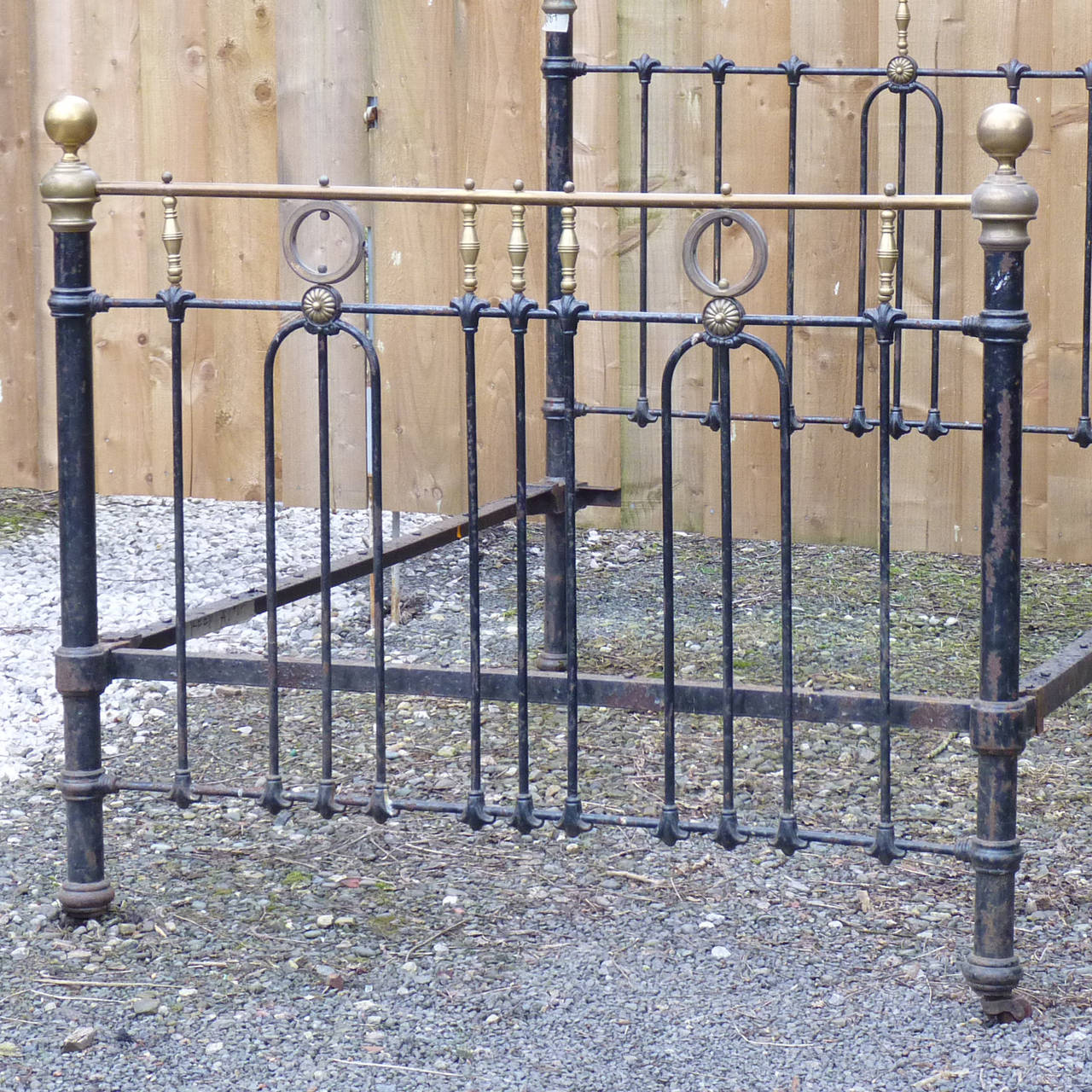 Unrestored Double Cast Iron Bed 1