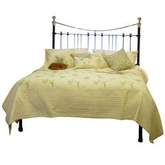 Antique Black and Nickel-Plated Wide Bed