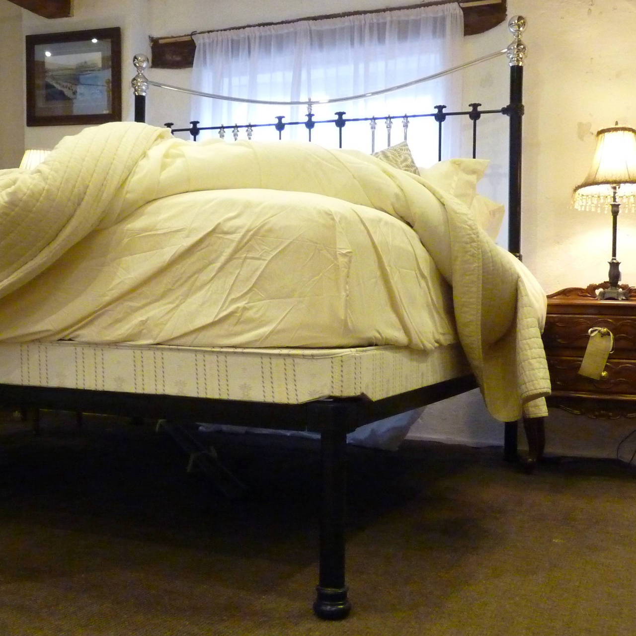 Black and Nickel-Plated Wide Bed