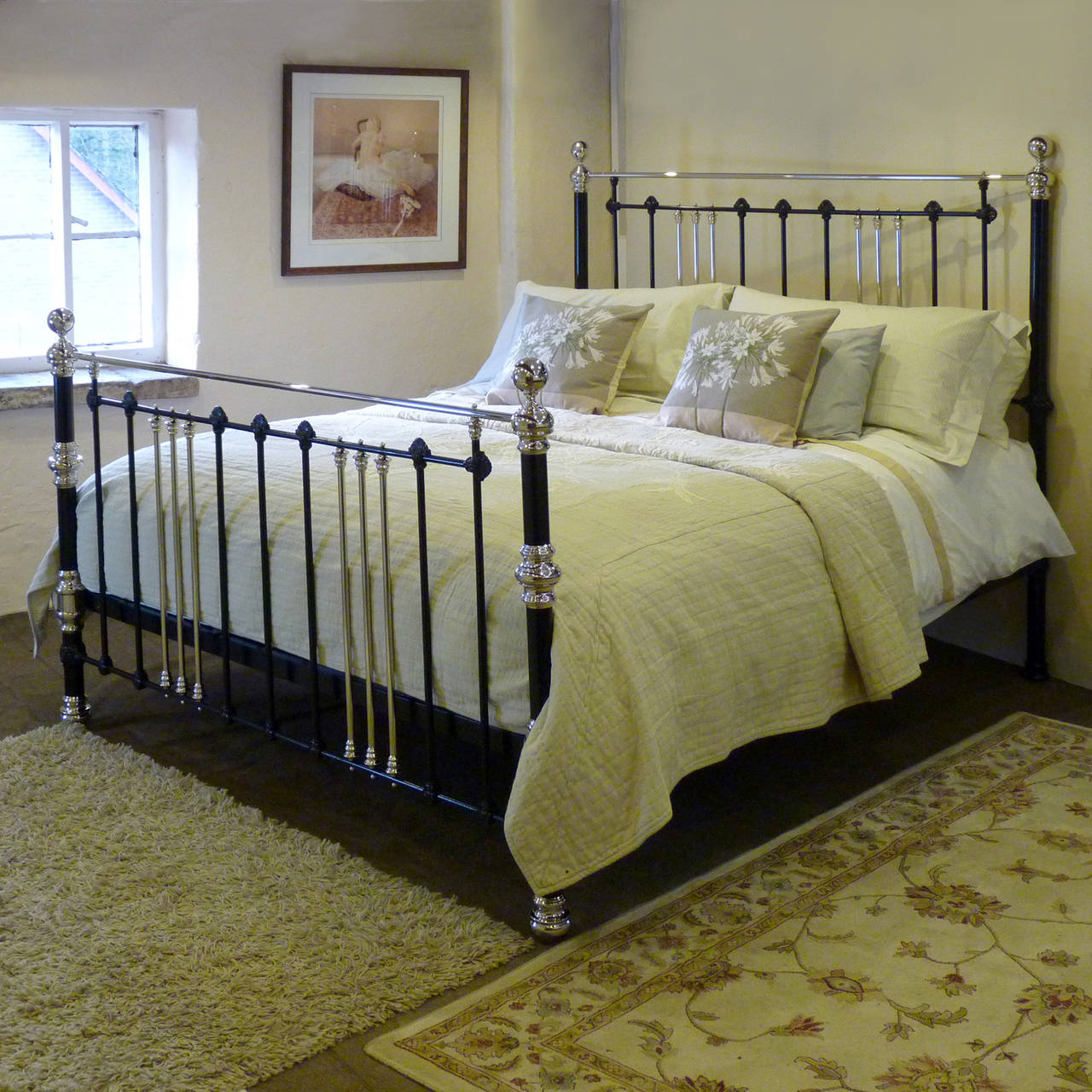 6ft Wide Nickel Plated Bed