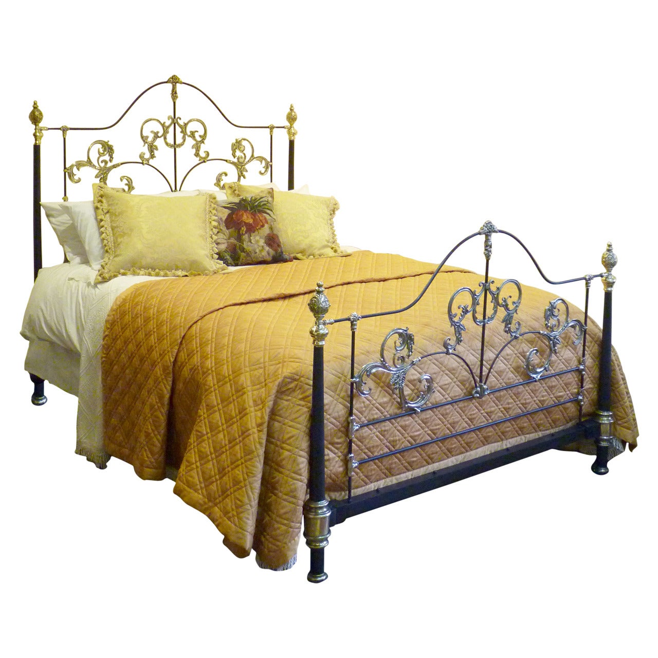 Cast Brass and Iron Bed
