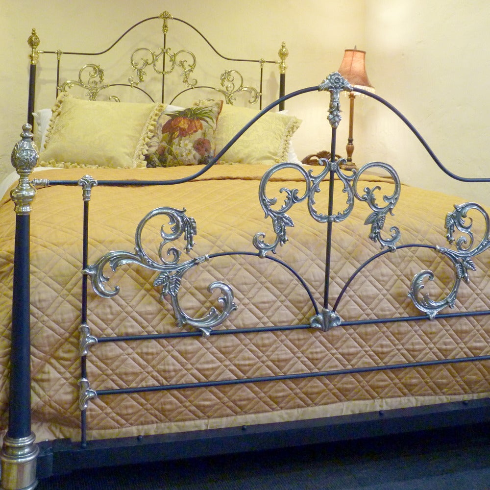 British Cast Brass and Iron Bed