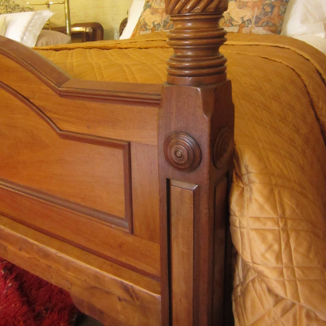 British Wide Regency Mahogany Four-Poster Bed