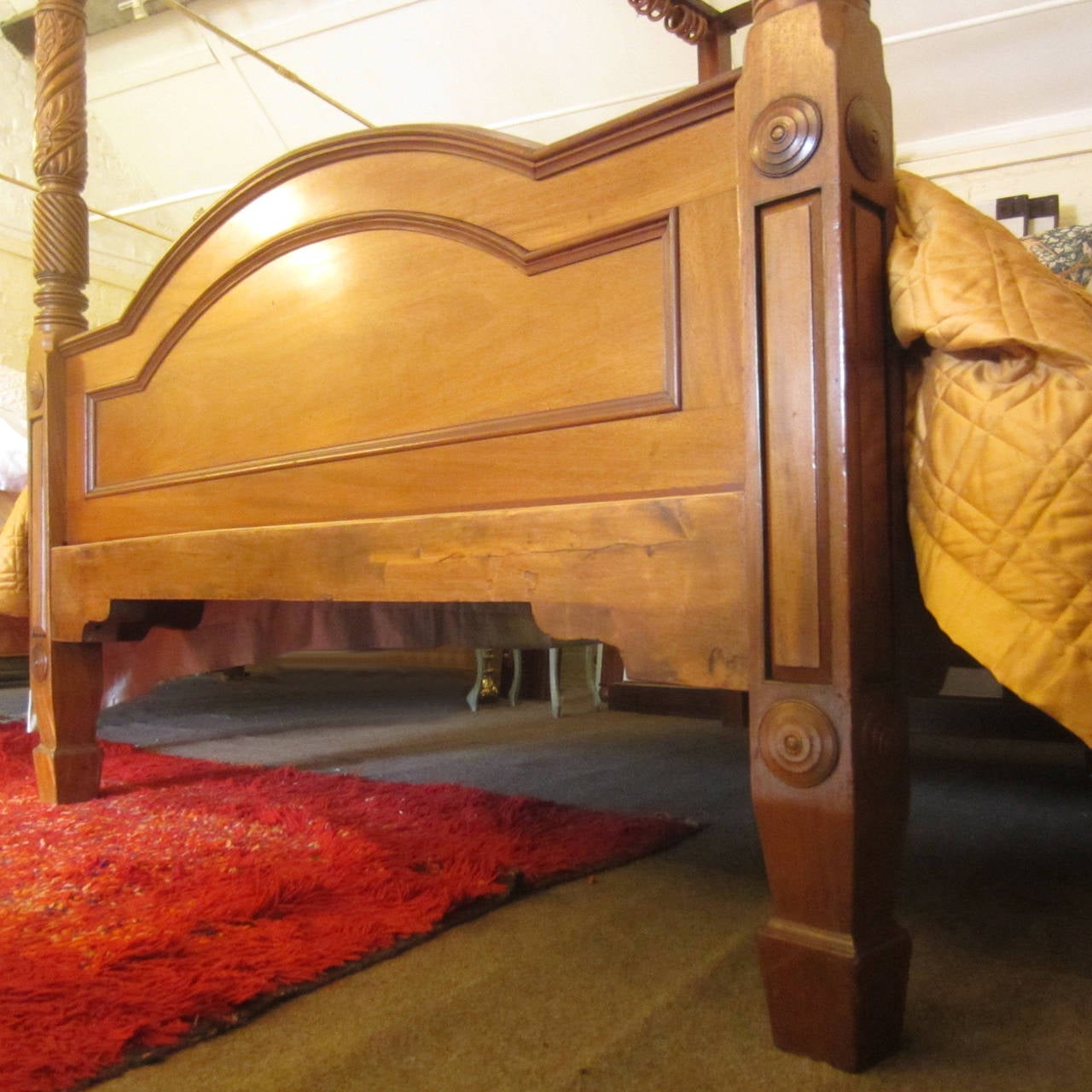 Wide Regency Mahogany Four-Poster Bed 1