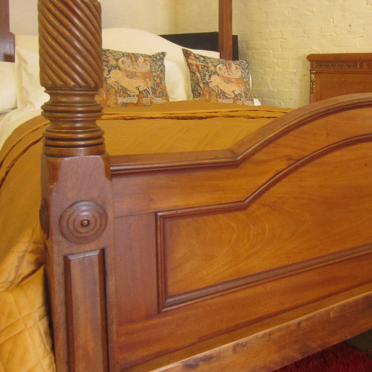 Wide Regency Mahogany Four-Poster Bed In Excellent Condition In Wrexham, GB