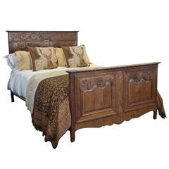 Antique Oak Country Bed, circa 1920