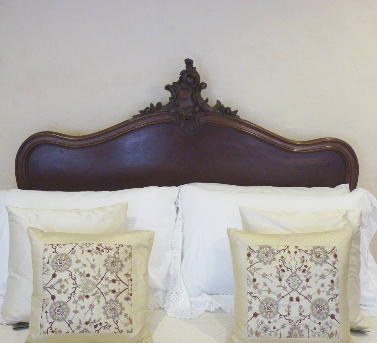 Stained Walnut Louis XV King-size Bed