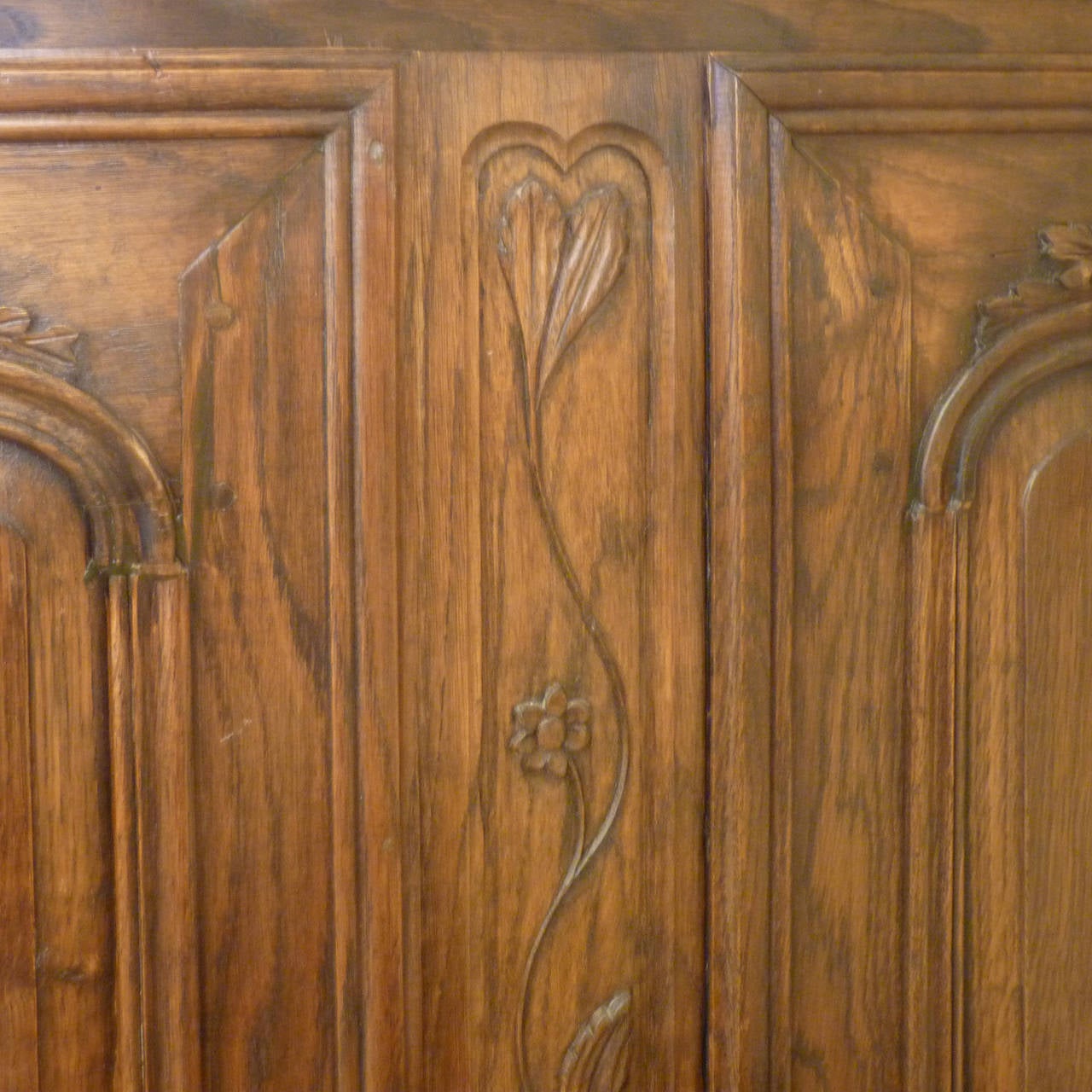 Carved Oak Country Bed, circa 1920