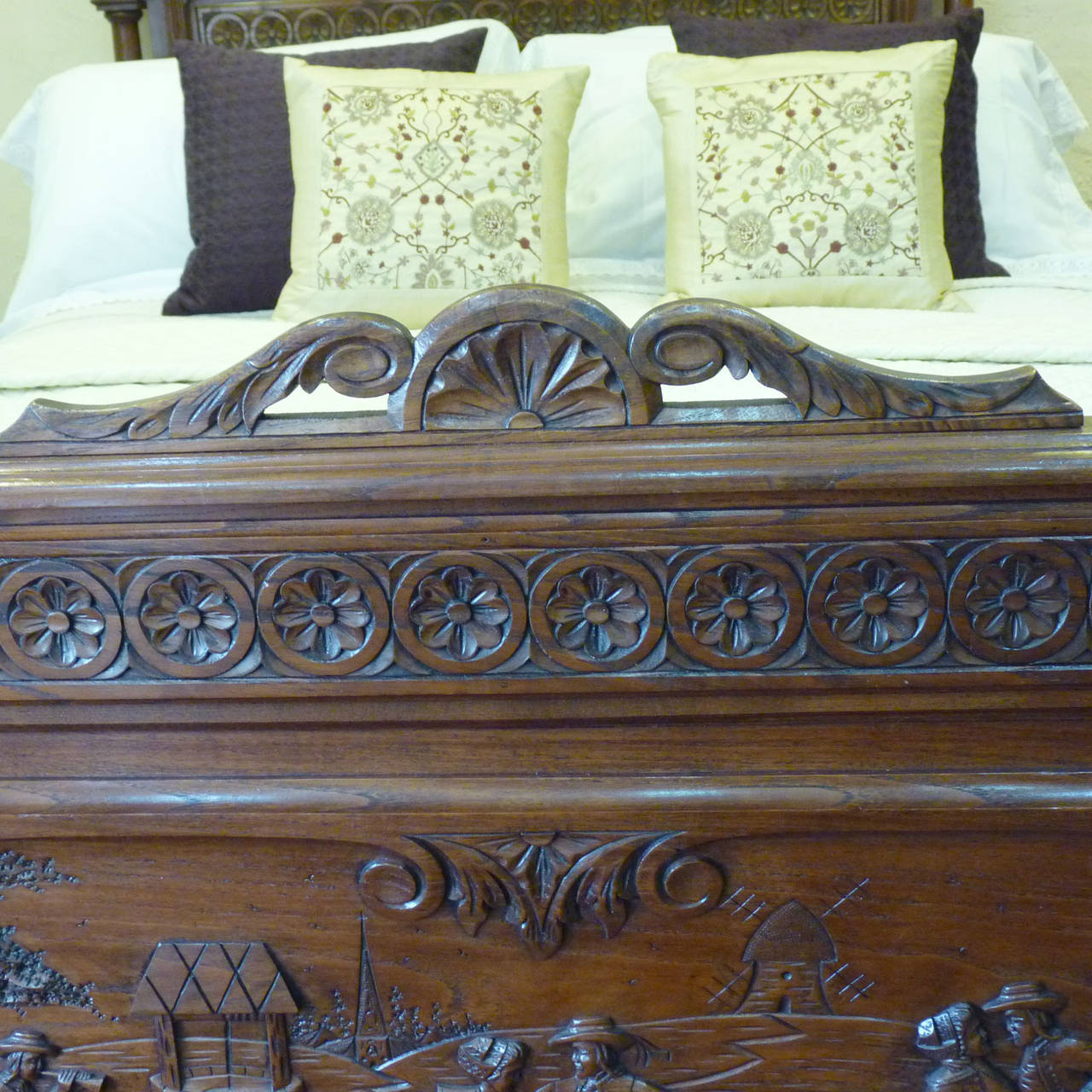 French Oak Breton Bed