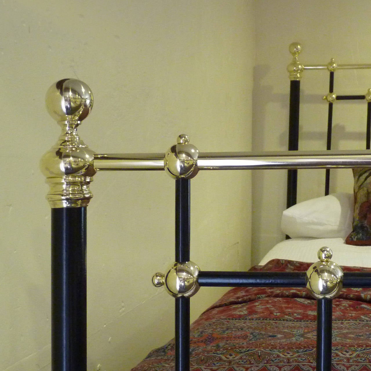 English Stunning Matching Pair or Twin Brass and Iron Beds - MPS10