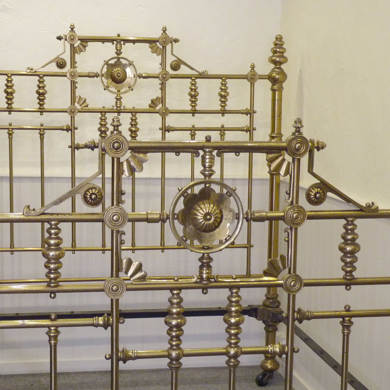 English Superb Maples Brass Bed in Original Condition