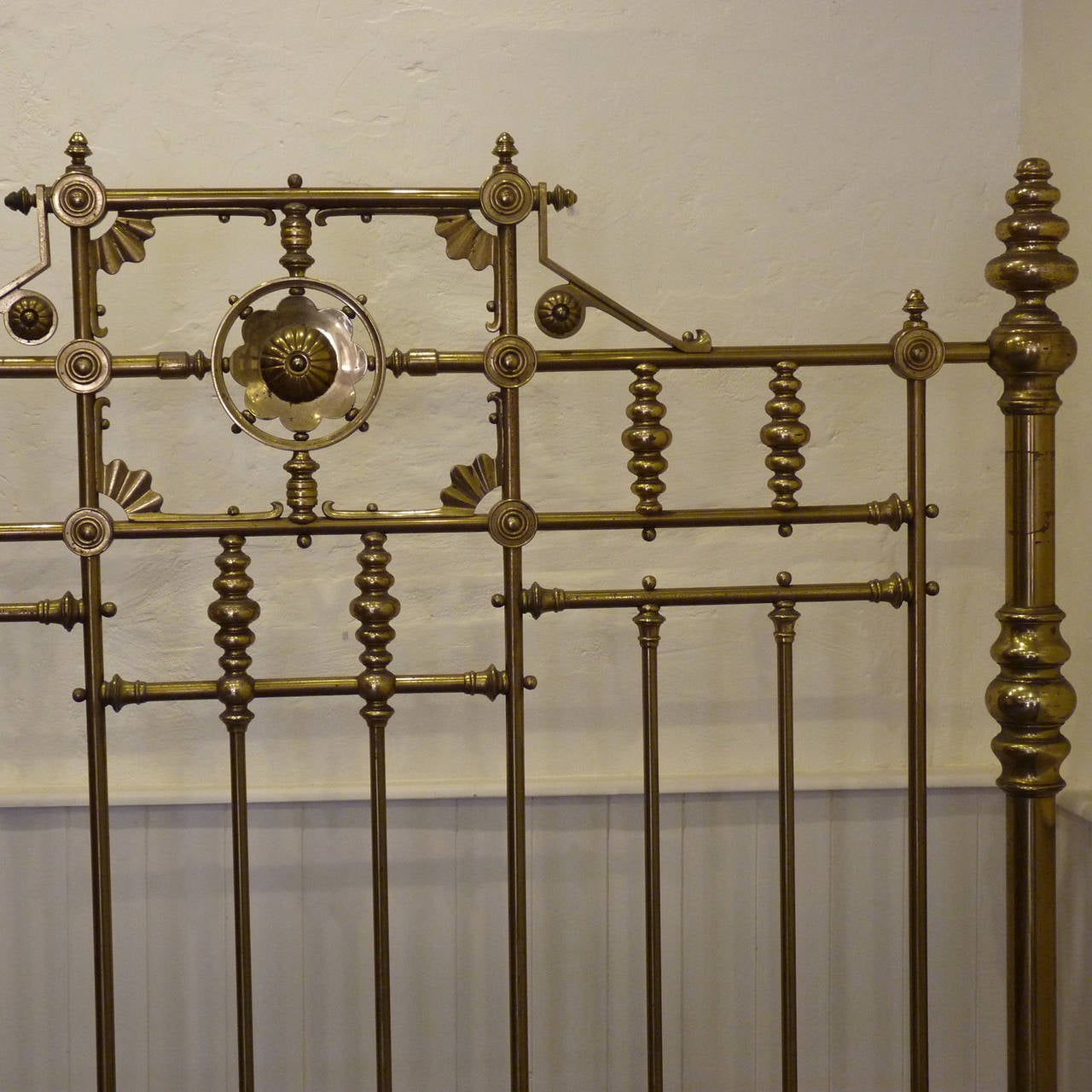 Victorian Superb Maples Brass Bed in Original Condition