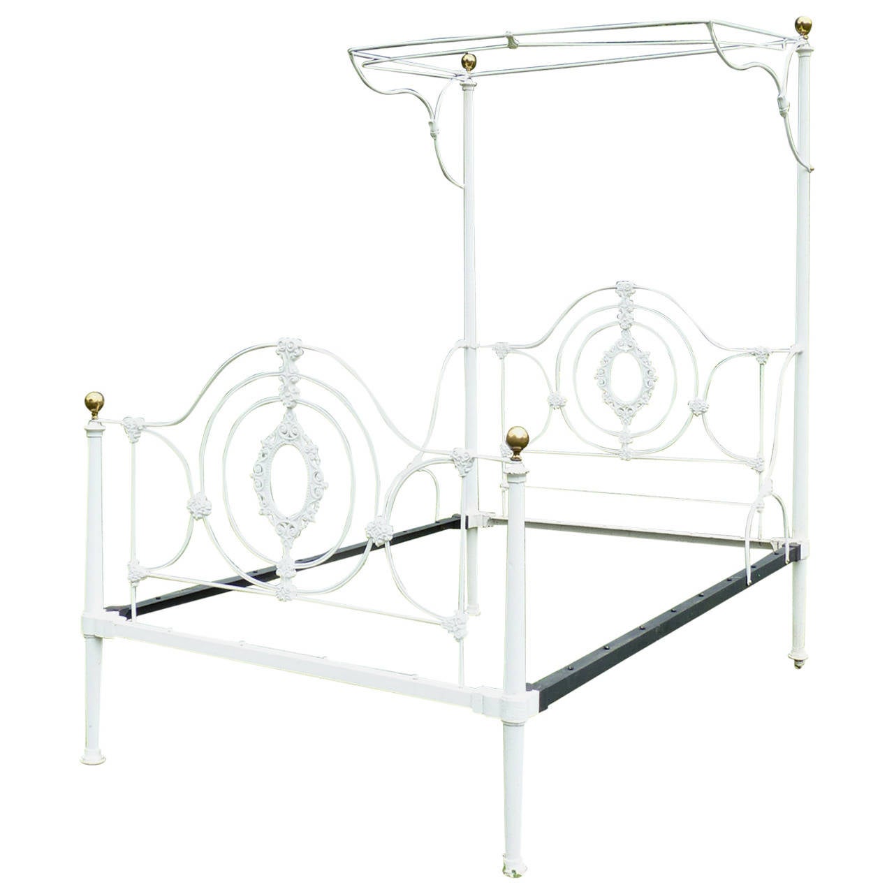 MidVictorian Cast Iron Half Tester Bed MHT2 at 1stdibs