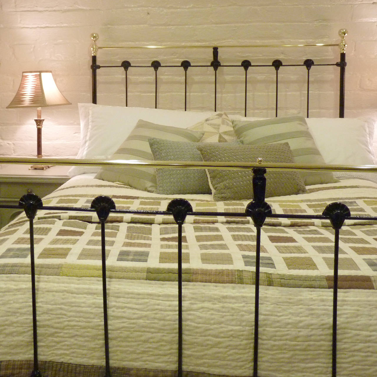 Cast Black Double Antique Bed