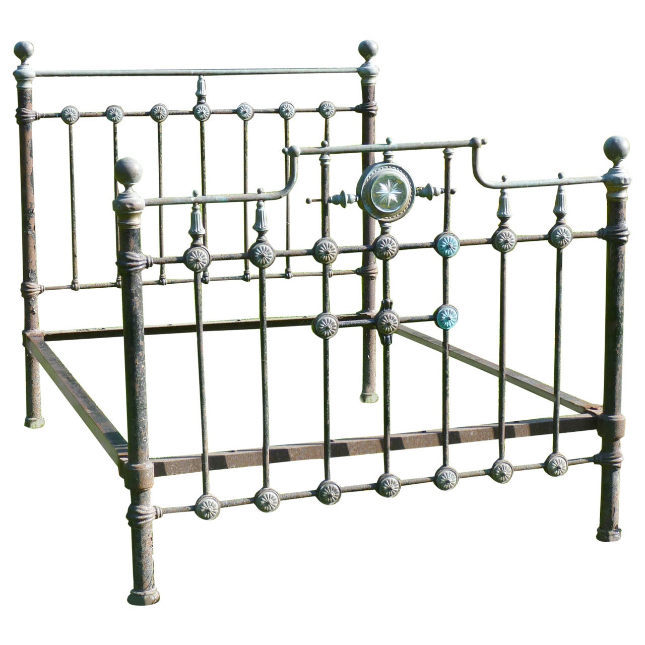 Fabulous Original Brass and Iron Bedstead