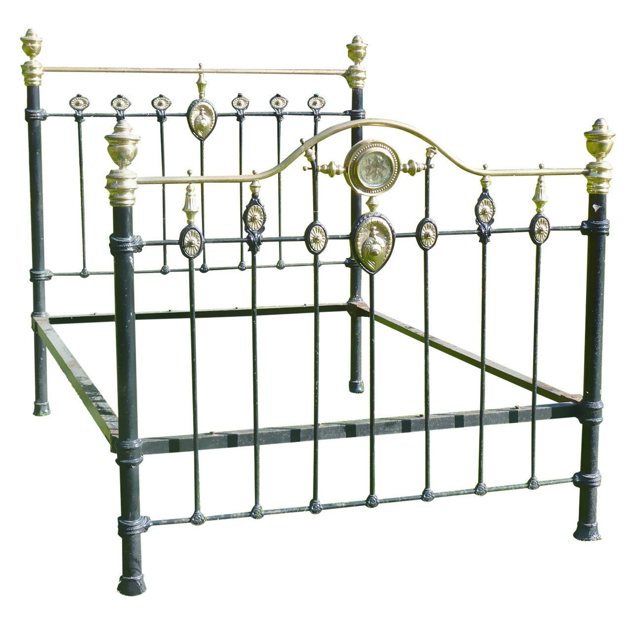 Ornate Brass and Iron Bed with Peacock Decoration at 1stdibs