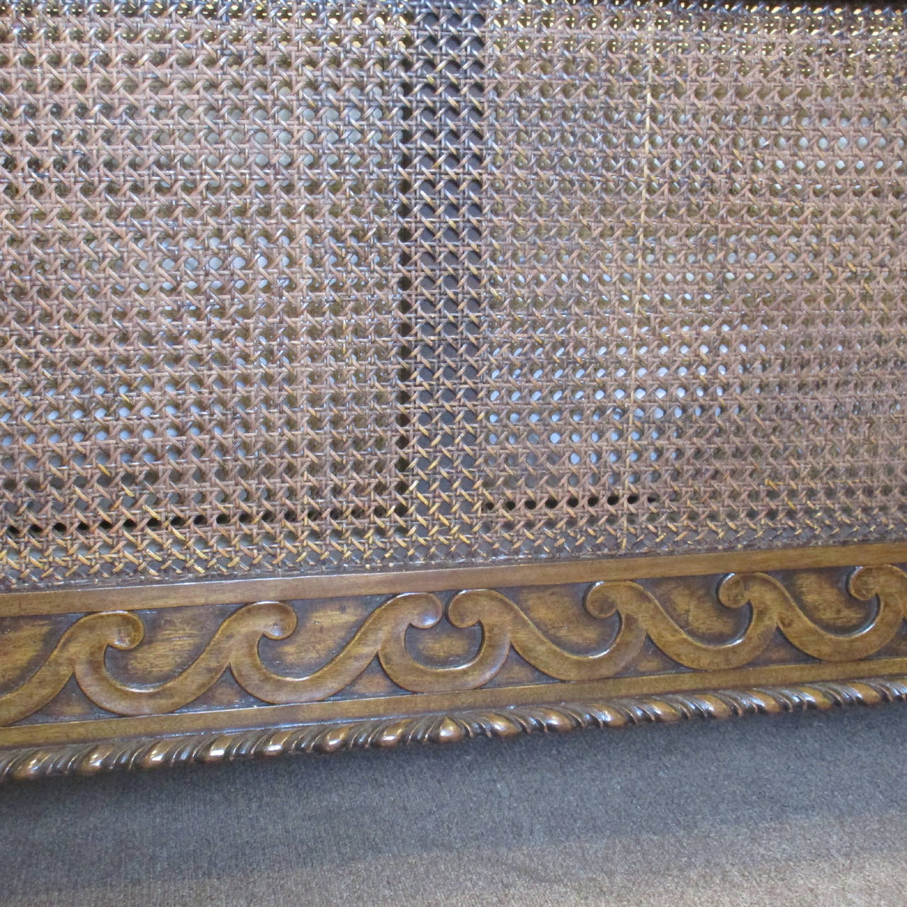 20th Century Rattan Wide Bed