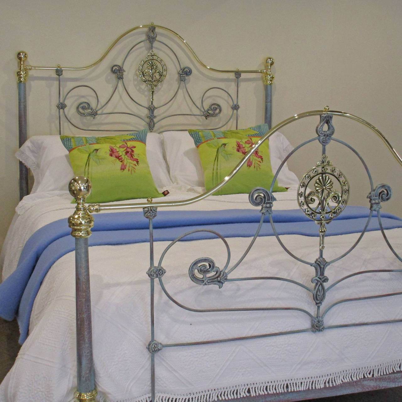 Cast Iron Blue Verdigris Bed